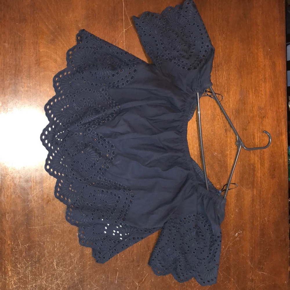 Abercrombie &fitch off the shoulder eyelet blouse